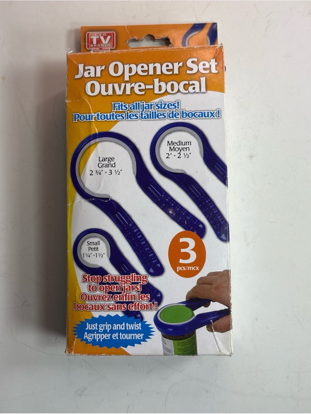 3 Piece Jar Opener Set. Use Minimal Strength To Open Any Size Jar